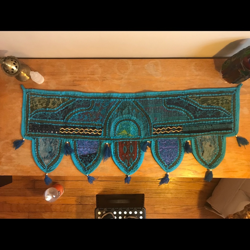 Indian boho window or door valance tapestry